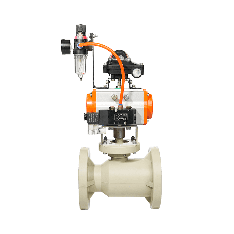 β--PPH シングルおよびダブルタイプ空気式フランジ型ボールバルブ